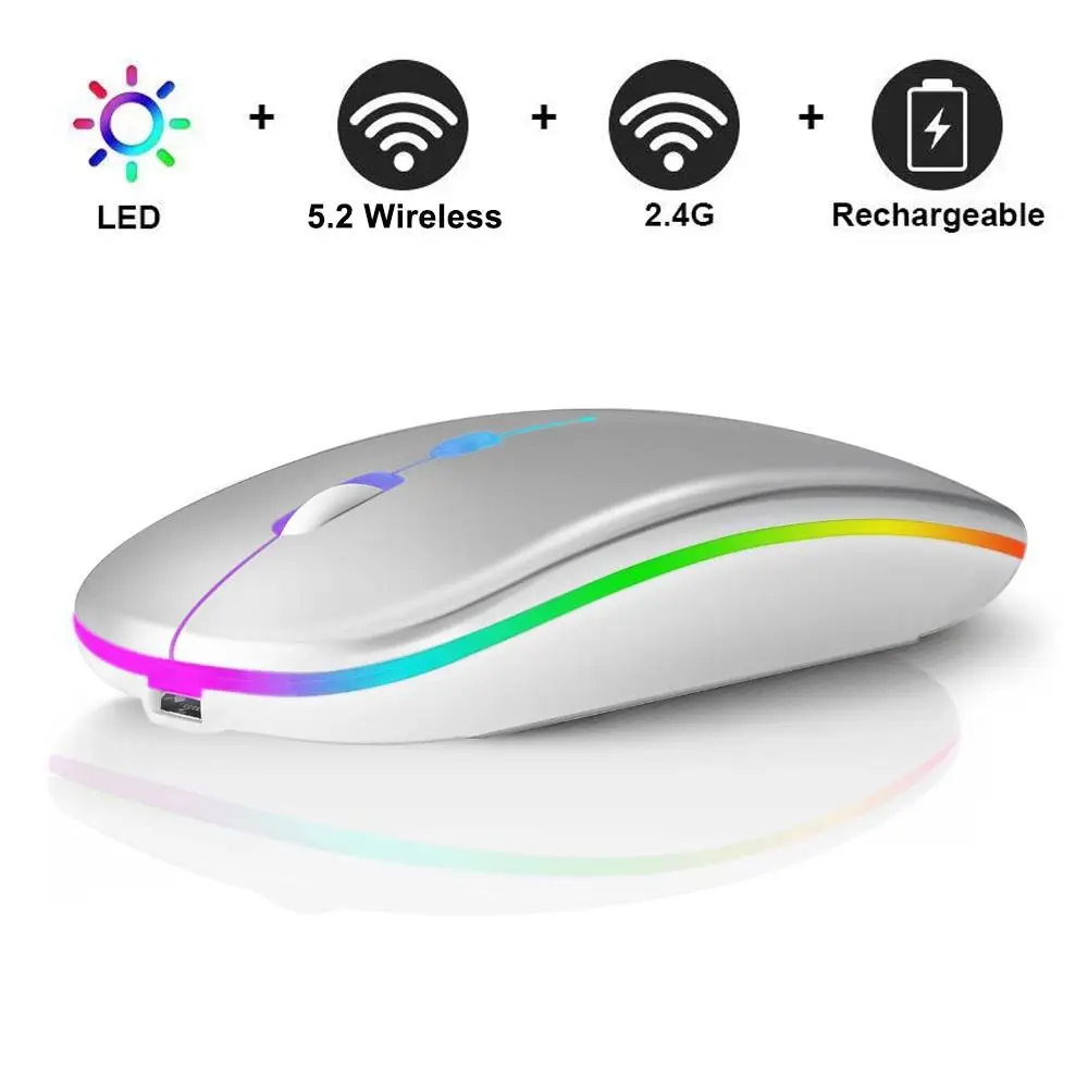Wireless Gaming PC Mouse, High-Performance Rechargeable Mouse, Ultra-Quiet, Ergonomic Design with Vibrant RGB Backlight, Perfect for PC & Laptop Gamer