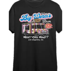 Big Bug S Ice Cream Friday Movie Dks Oversize T-shirt 19179 Fun Men's Short Sleeve Pattern Oversize T-shirt Series Black TP Size S XXXL 3XL