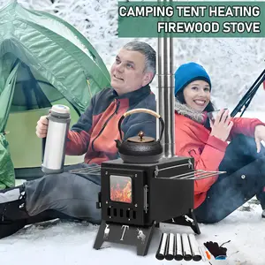 Wood Burning Stove, Folding Portable Wood Stove, Tent Stove for Heating, Camping Stove include Pipes
