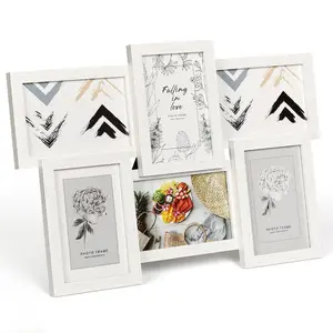 4x6 Photo Collage Wall Decor Frames, 6-Pack Multi Picture Frame Set, Wall Mount Frames with Clear Glass Front