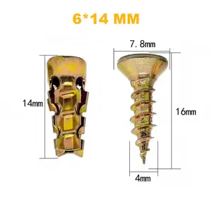 6*14mm Hinge Thread Repair Screws – Restores Stripped Threads for Cabinet, Tile, Stone and Partition Hinge Mounting