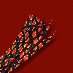 Red Mist Emblem Shoelaces – Ninja-Inspired Rogue Cloud Pattern