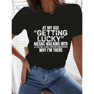 Women's Sports Short-Sleeved T-shirt, Comfortable and Stylish, Suitable for Sports and Daily Life, Letter Pattern