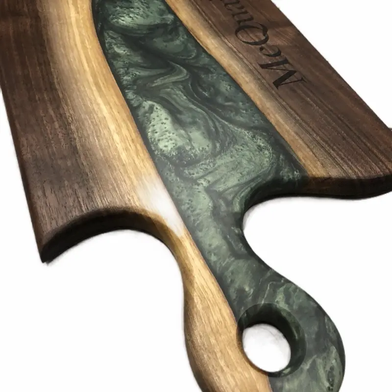 Black Walnut and Epoxy Serving Board - 18"x10" Charcuterie Board for Cheese, Meat Displays