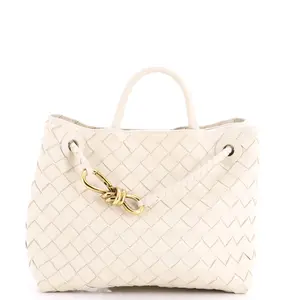Pre-owned Bottega Veneta Leather Top Handle Bags Andiamo Top Handle Bag Intrecciato Nappa Small by Rebag