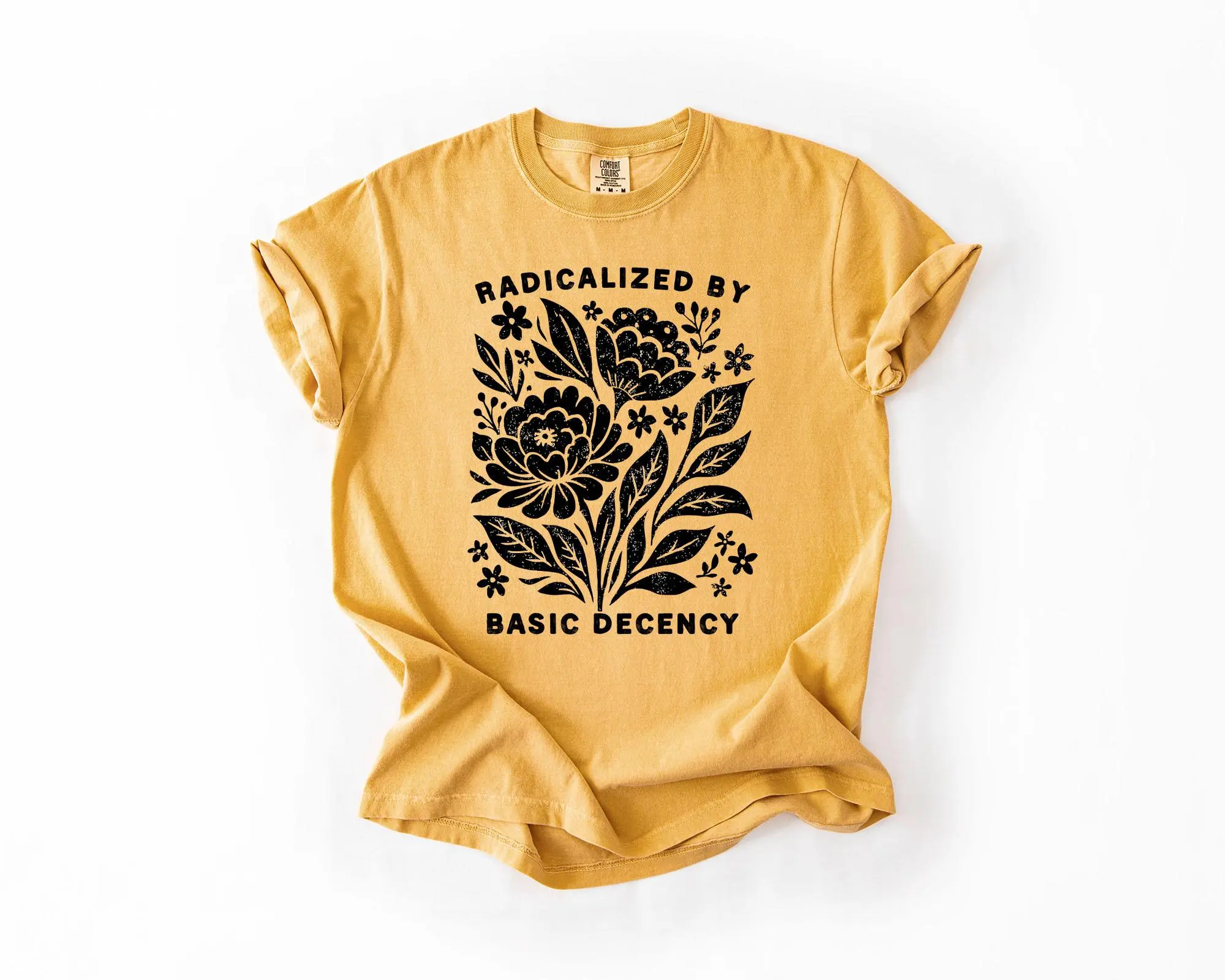 Comforts Colors Radicalized By Basic Decency T-shirt, Girl Power Sweatshirt, Political Protest Tee, Liberal Feminist Top, Progressive Gift