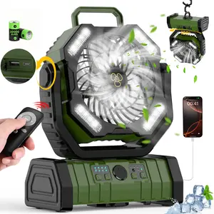 30000mAh Battery Operated Fan: Portable Camping Fan with LED Lantern | 270° Oscillating Rechargeable Fan & Power Bank | 360° Swivel Hook Cordless Fan for Tent, Golf Cart, RV, Hurricane Emergency Prep, Travel & Jobsite