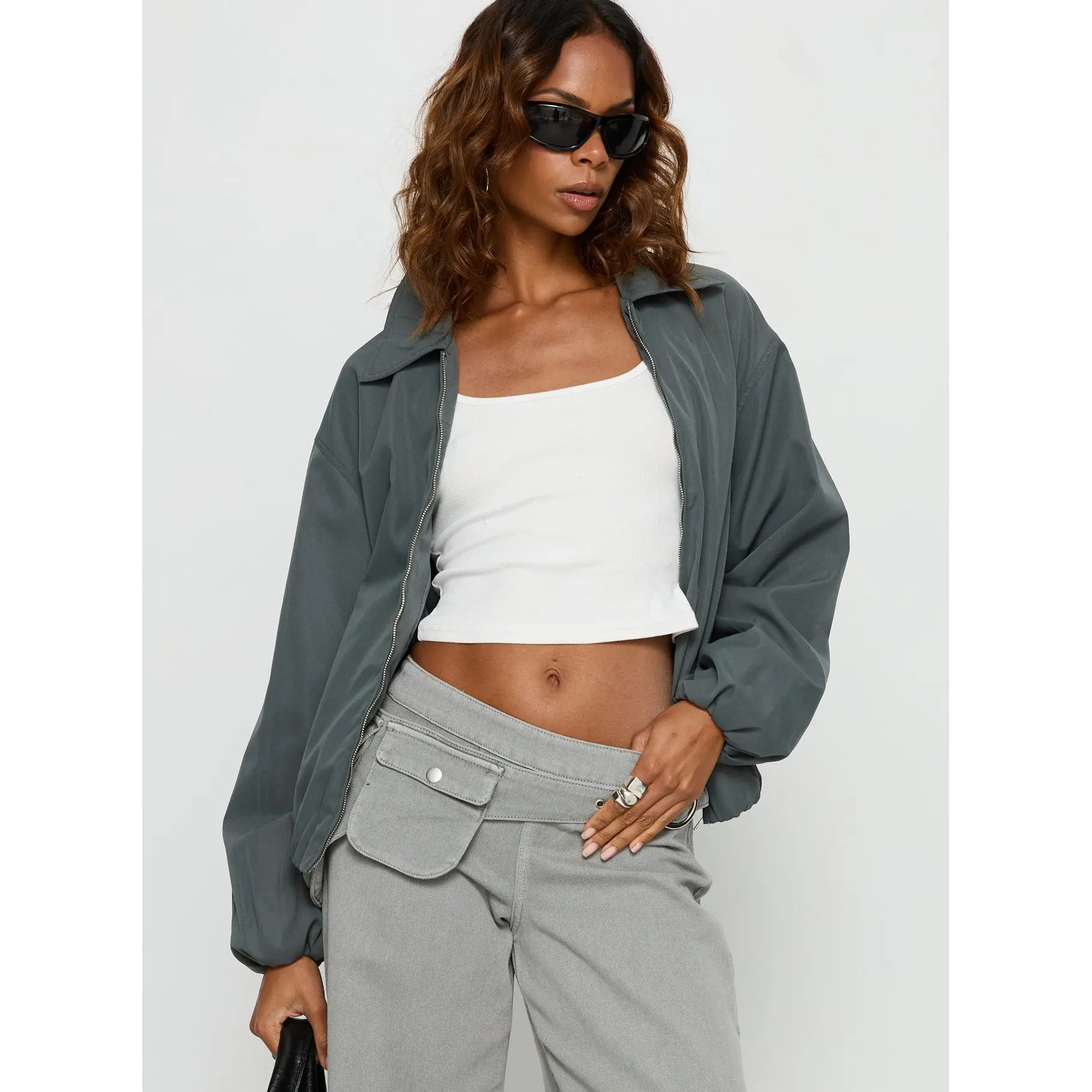 Donetta Collared Jacket Charcoal