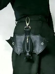 Leather Bat Coin Purse Keychain, Stylish Leather Design, Durable & Functional Accessory, Perfect Gift Idea for Him Her, Keychain For Bags