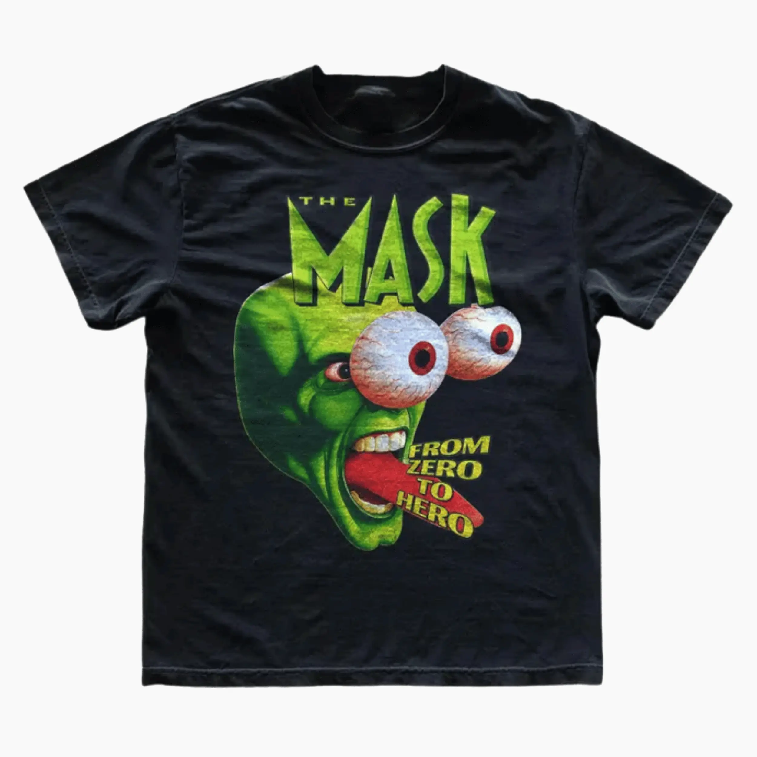 Gildan Men's and Women's T-shirt, Vintage The Mask Graphic Tee, Movie Tee, From Zero to Hero Shirt, Jim Carrey Film Merch, 90s Comedy Cinema Top, Retro Pop Culture Apparel, Big Eyes Green Face Graphic Tshirt, Trendy Streetwear, Movie Lover Gift