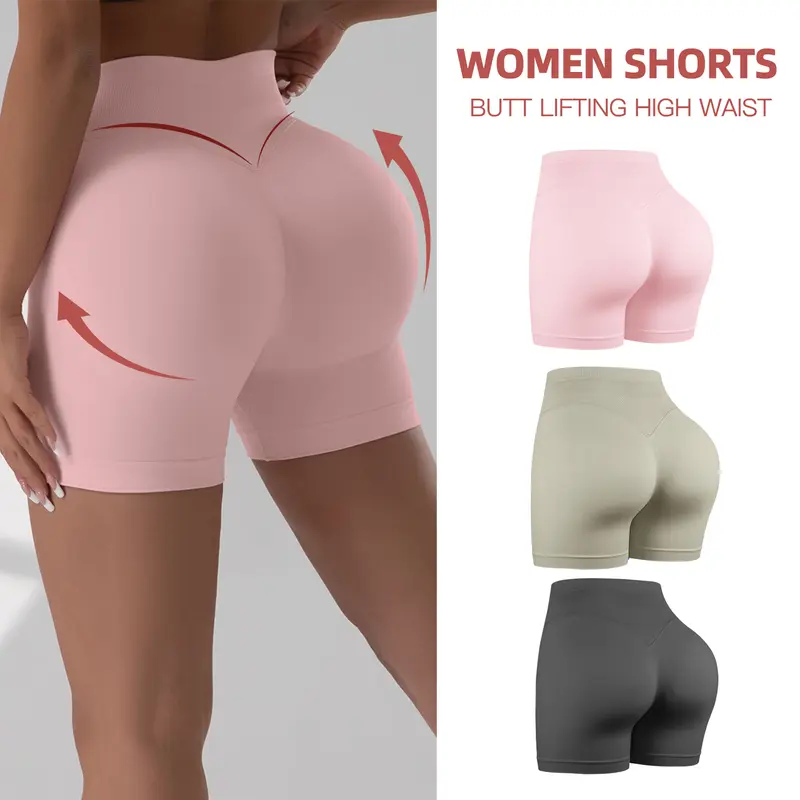 CHRLEISURE 1/3/5/6PCS High Waisted Biker Shorts for Women- Fitness Athletic Workout Running Yoga Gym Shorts Gym Exercise Activewear shorts sets for women