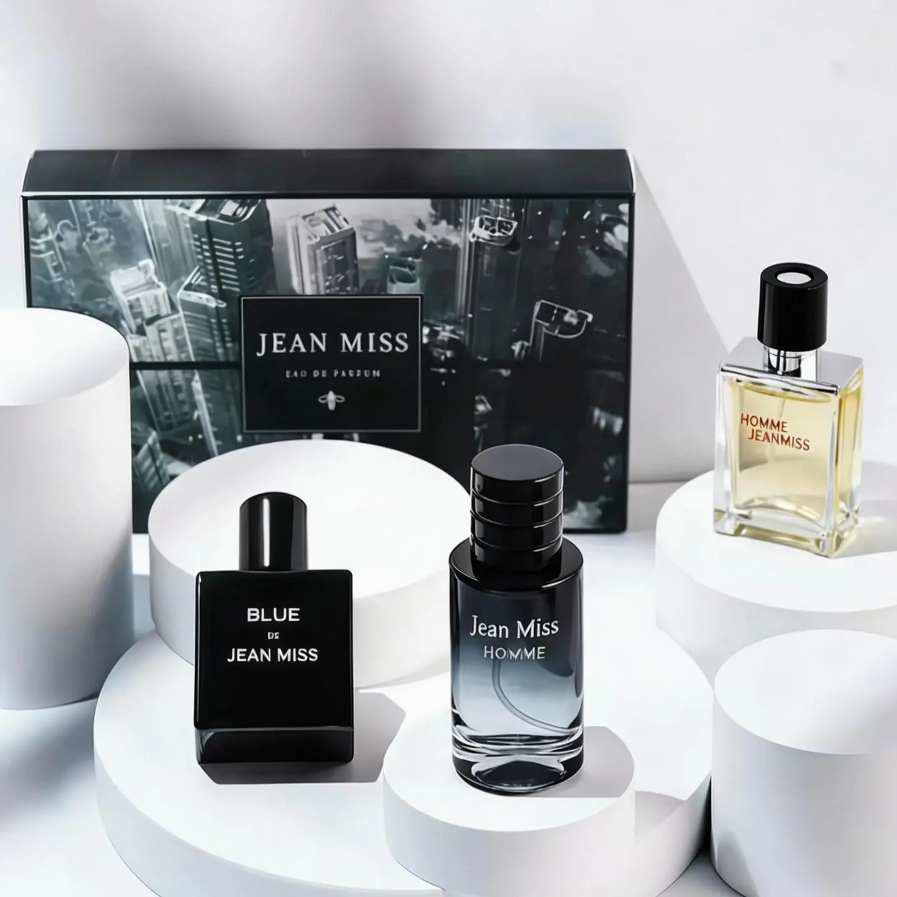 JEAN MISS-3 piece collection (30ML x 3) Woody Fragrance｜Everyday scent  | An ideal for couples｜Men's colognes｜Gift Set｜Aromatic Aquatic Spicy Scents for choice｜Long Lasting Perfume｜ For Every Man Daily We box set gift perfume