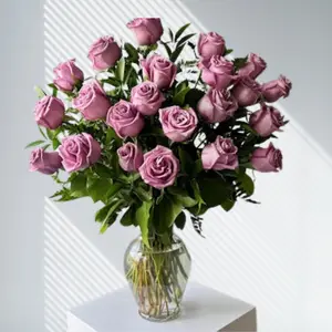24 Amethyst Enchantment Lavender Roses – Two Dozen Premium Lavender Roses