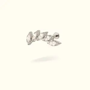 Titanium Crystal Climber Flat back Earring