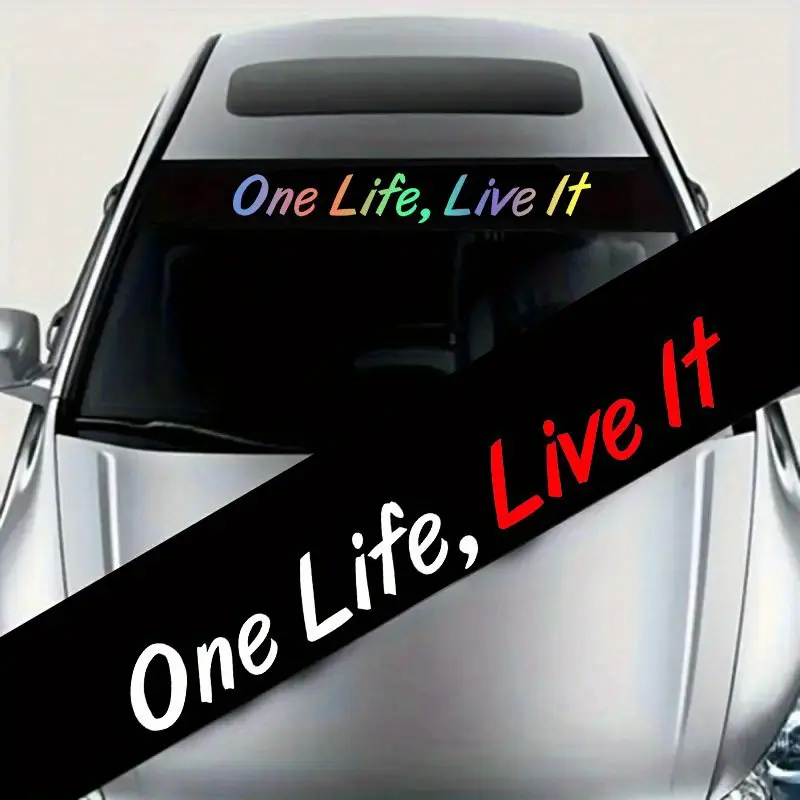 1PC Personalized Windshield Decal Alphabet Design Waterproof Self-Adhesive Durable Sticker, Vehicle Decoration, for Car SUV Truck Glass Metal Surface Vehicle Outdoor Decorative Accessories Scratch Masking Car Sticker