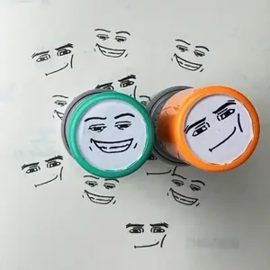 Cute Emoji Pattern Stamps, 2 Reusable Rubber Stamps for Office Supplies, Waterproof Custom Labels, Customizable Stickers, Perfect Christmas Gift