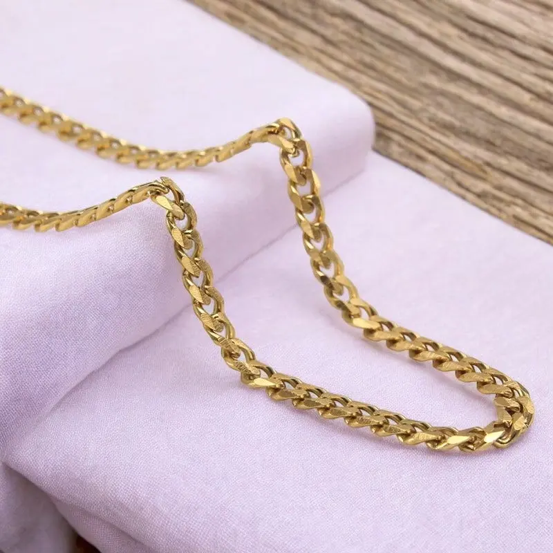 Forever Chain Cuban Style Gold Necklace - 4mm Width