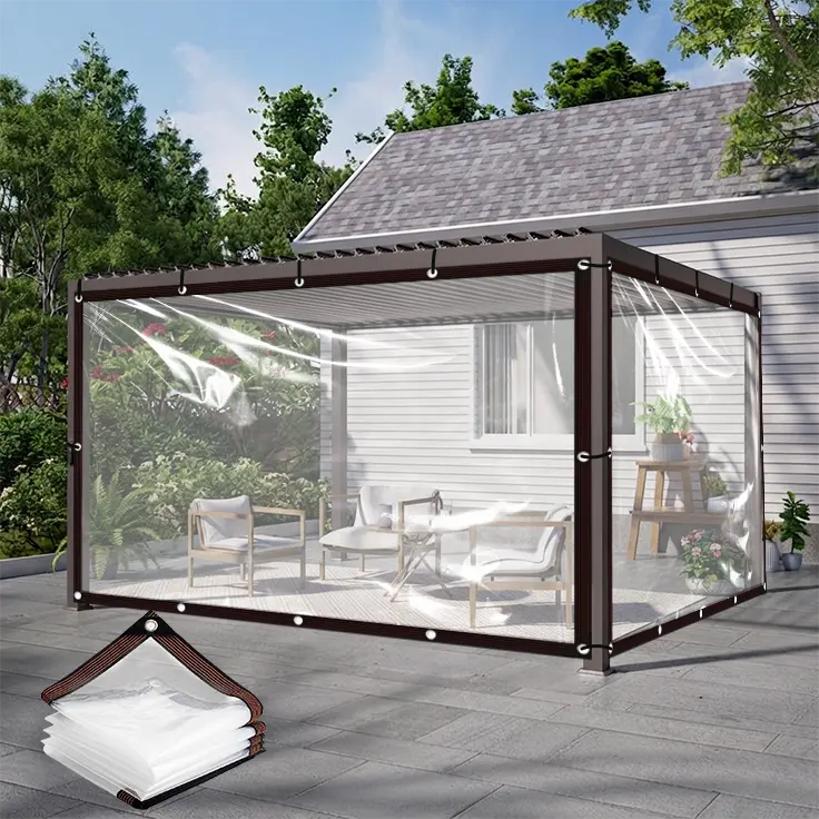 Large 10x13 FT Clear Waterproof Tarp – Heavy Duty Outdoor Rain Protection Cover, All-Weather Garden & Backyard Shelter, Easy Install Tarpaulin with camping, emergency shelter, outdoor gear & cargo protection
