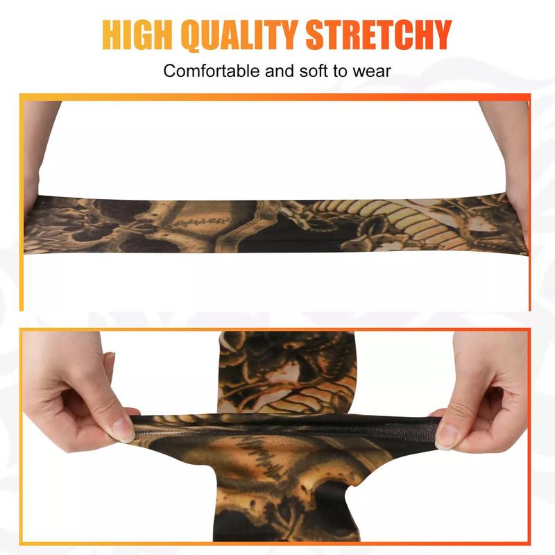 Dazone 10PCS Temporary Tattoo Sleeves, Arts Fake Cooling Tattoo Arm Sleeves for Men Women