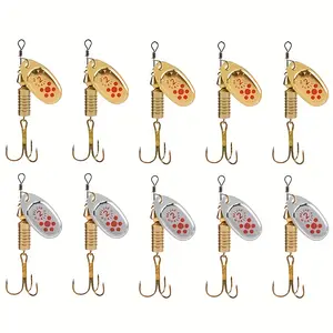 10pcs Metal Spoon Spinner Bait, Pike Fishing Lure , Artificial Fishing Bait, Kit, Fishing Gear,Outdoor,Gifts for Men