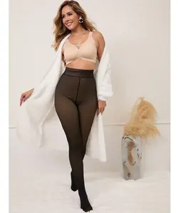 [SALE] Women's Sheer Fleece Lined Tights High Waisted Soft Opaque Leggings Under Dress Fake Translucent Thermal Pantyhose for Winter 5 Colors Plus Size Cozy Style Hack - Basic