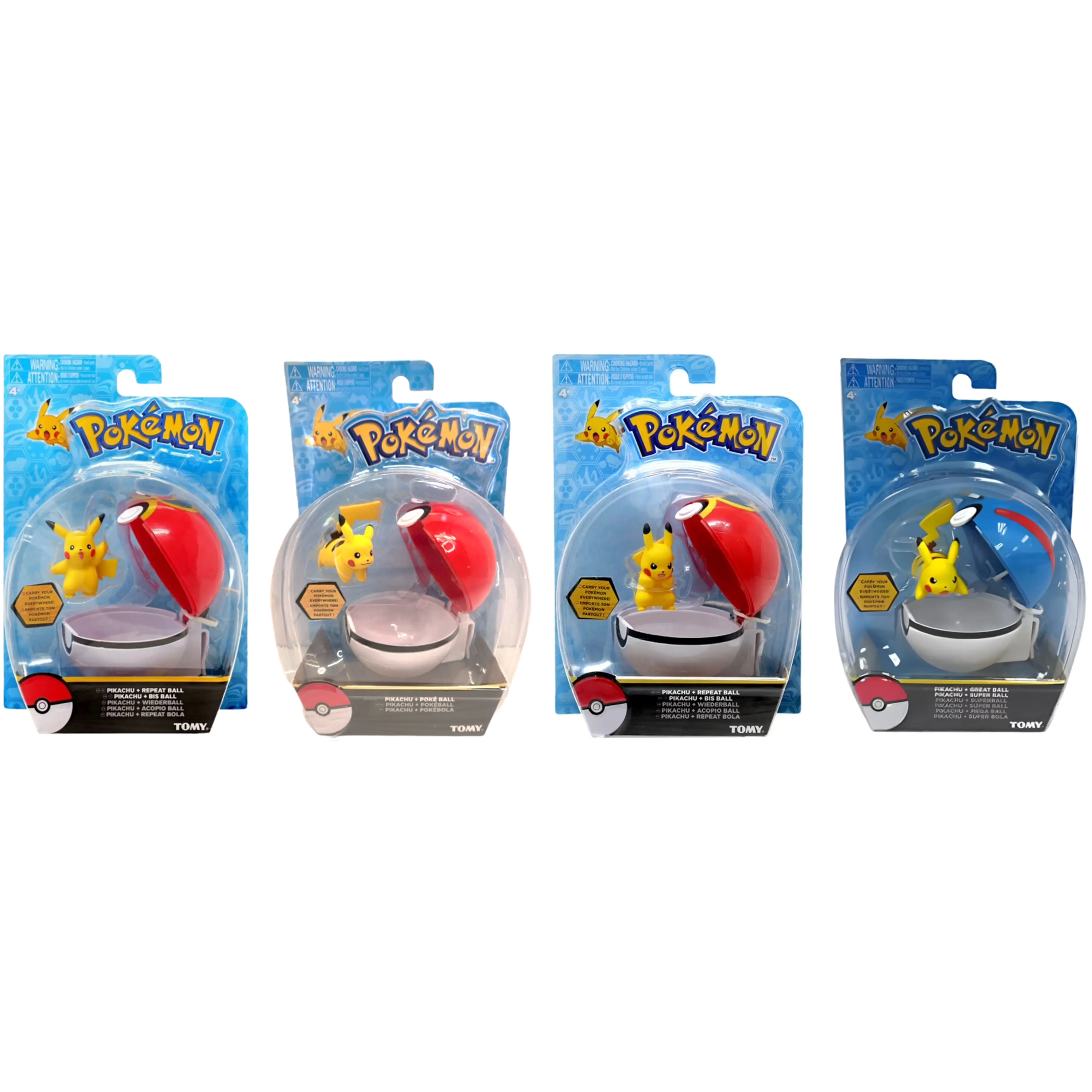 Pokemon Clip N Carry Collectible Set - 2-Inch Action Figure, Pokeballs Capsules, Durable Portable Belt-Attachable Toy for Classic Toy Collectors, Collectible Action Figures