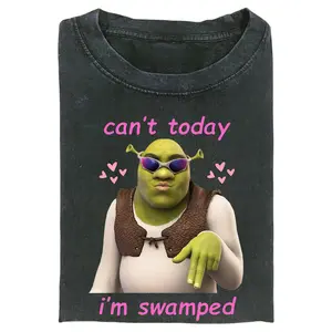 Cant Today I'm Swamped Shrek Funny T-Shirt, Funny Meme Shrk Shirt, Gift for Men, Gift for Women, Crew Neck T-shirt, Trending T-shirt