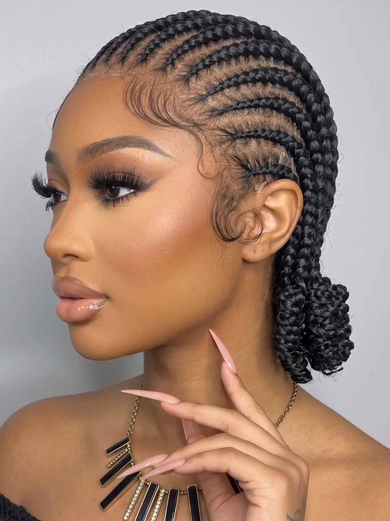 DOSAY Synthetic Full Lace Braided Wig with Baby Hair Line, Heat-Resistant, Soft, Lightweight, Comfortable, Easy to Operate, Ideal for Female Wear & Cornrow Braid Updos