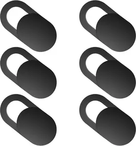 Laptop Camera Cover Slide, Camera Cover Slide, 6 Pack Ultra Thin Webcam Cover Slide for Laptop, Tablet, Desktop, PC, Smartphone, Protect Your  and (Black)