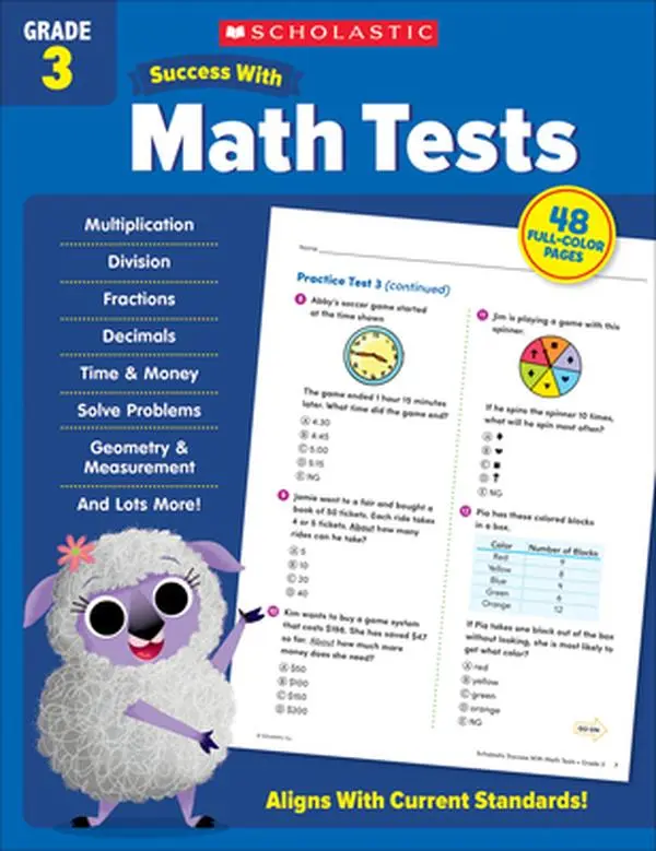 Scholastic Success with Math Tests Grade 3 Workbook -- Scholastic Teaching Resources - Paperback