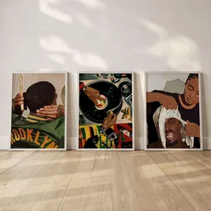 Set of 3 Black Couple Wall Print, HypeBeast Room Decor, Man Room Wall Art, Black Love Poster, Urban Wall Art, Gift for Him - No frame