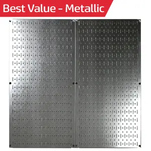 Galvanized Steel Metal Pegboard Pack - Two 32in x 16in Pegboard Tool Boards