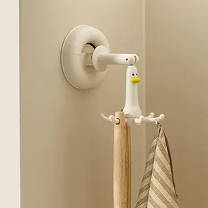 Kitchen Cabinet Under Sink Hook, Strong Vacuum Suction Bathroom Storage Rack, Rotating Multi-Functional Hanging System, Space-Saving Wall Mount Solution