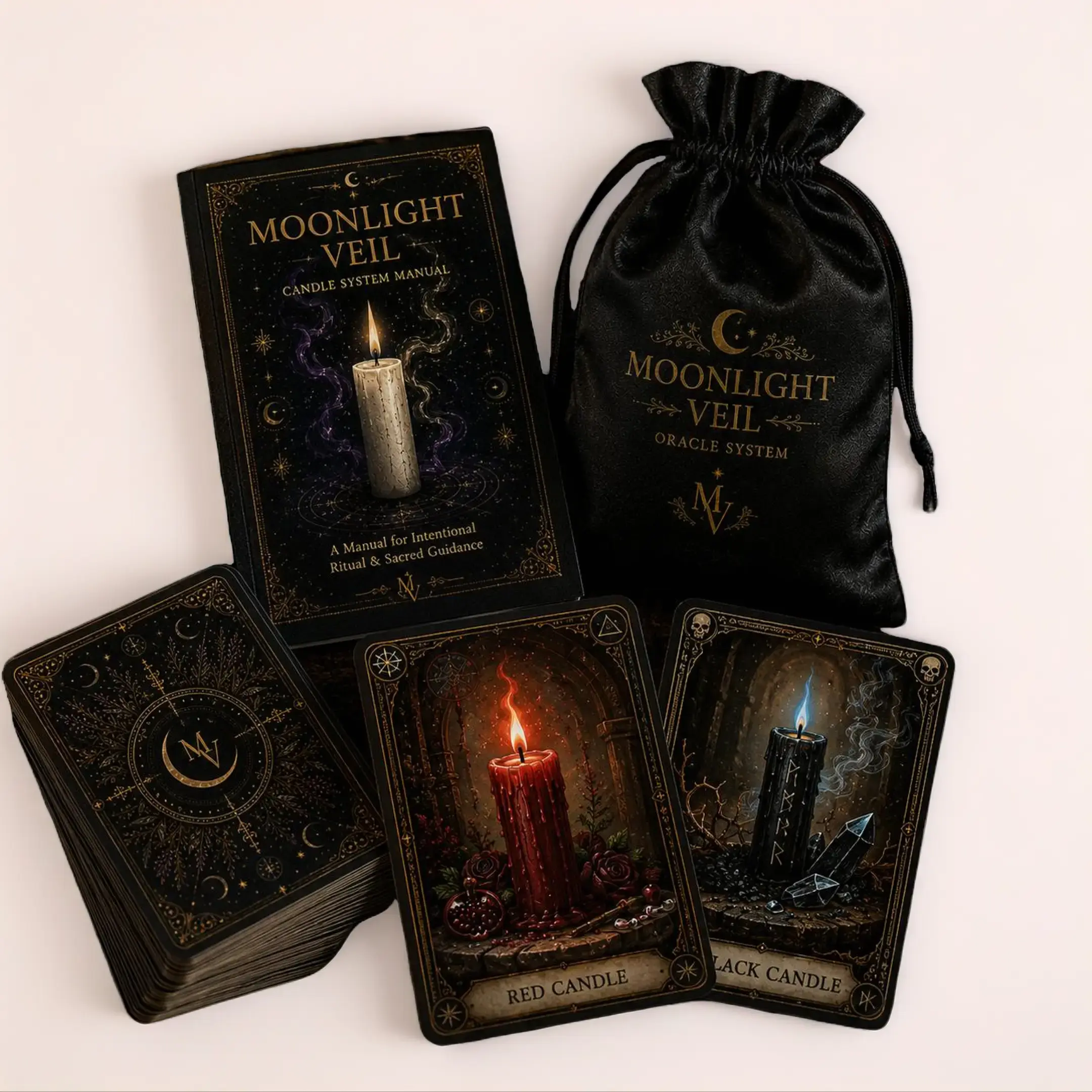 Moonlight Veil Candles Systems Tarot Card