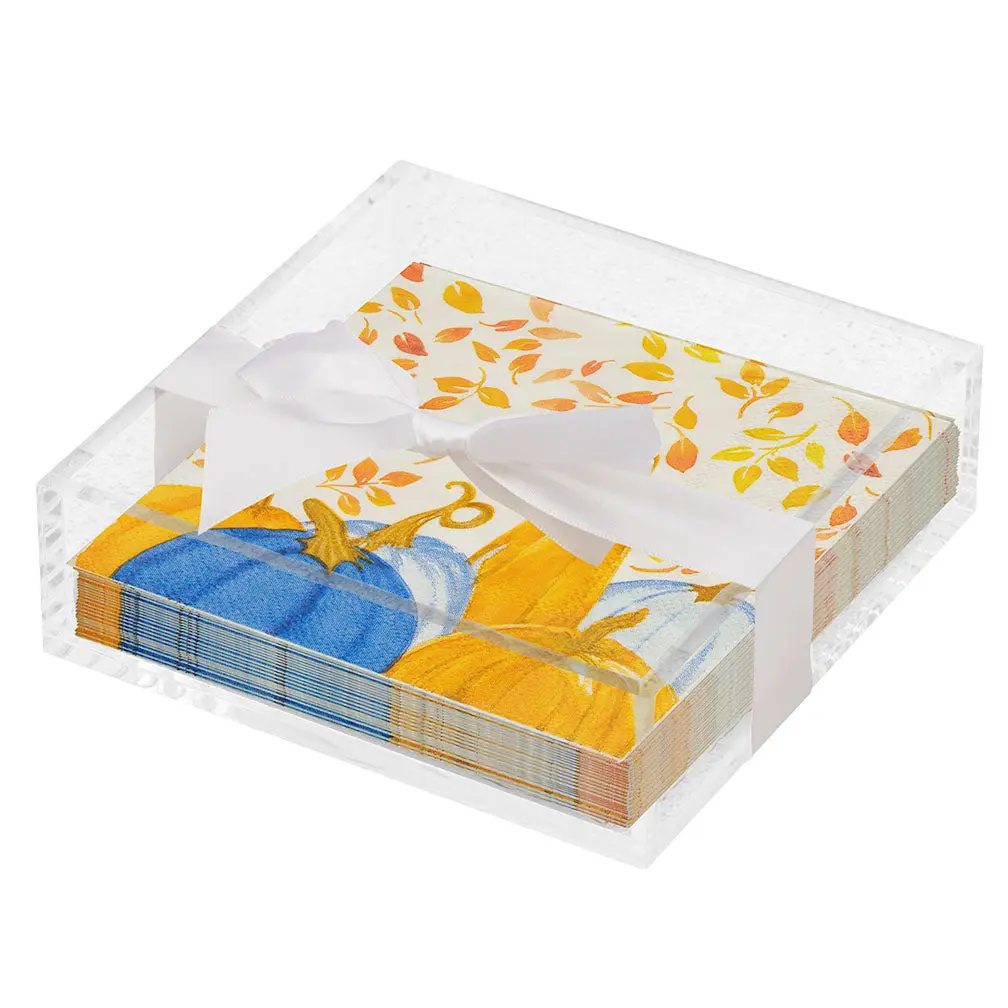 Thanksgiving Cocktail Napkin with Napkin Tray