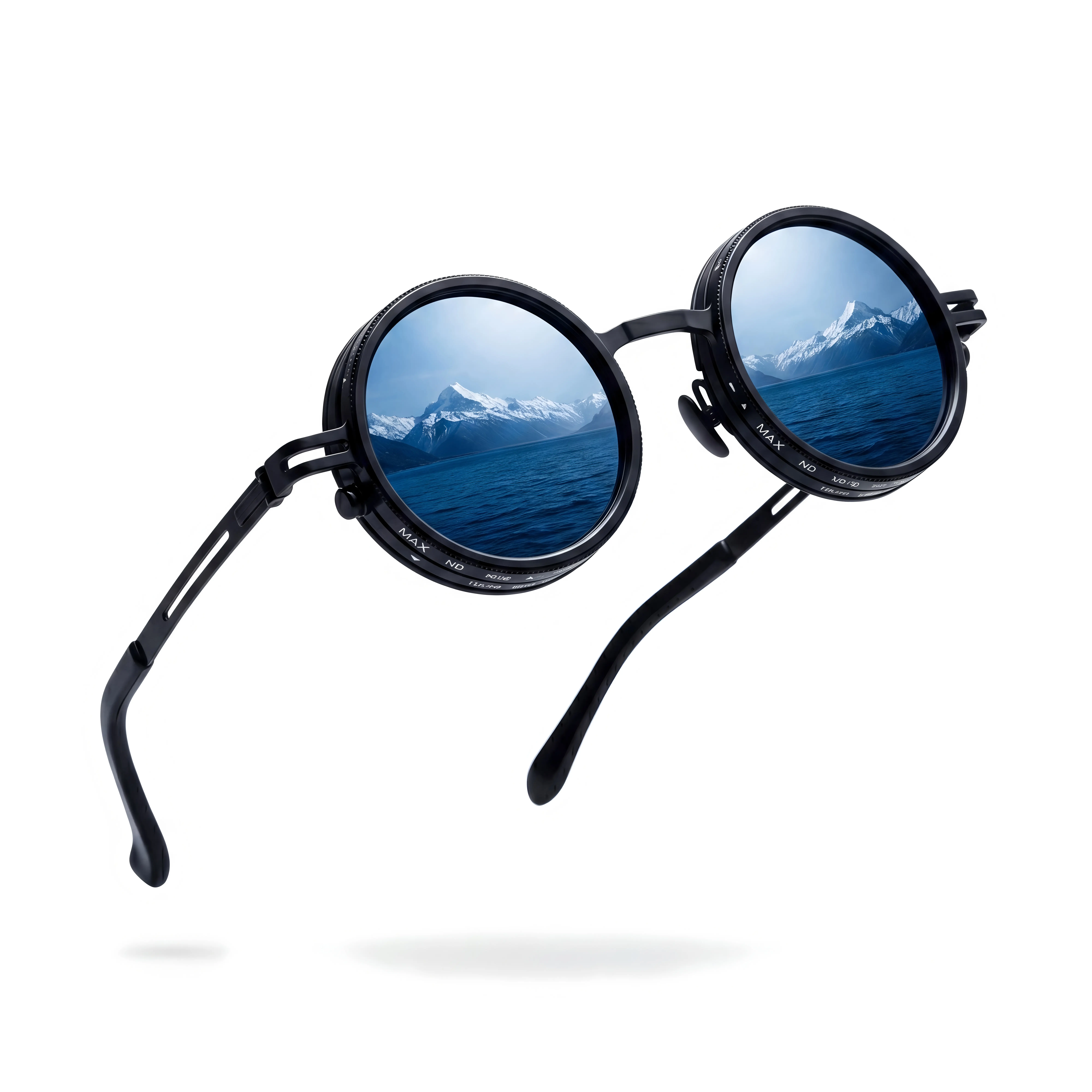 Men's Steampunk Vintage Round Polarized Sunglasses, Unisex UV400 UV-Protection Titanium Full Rim 2026 Fashion Eyewear, Anti-Glare Men's Sunglasses, Rounded Polarized Glasses, Polarized Frames