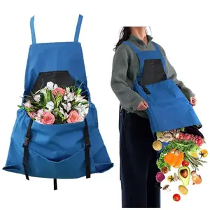 Gardening Apron, Large Pocket Apron for Gardening, Quick Release Collection Tool Backpack, Perfect Pickers Utility Apron, Dirt Resistant Apron