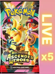 Pokémon TCG: Ascended Heroes 5 Booster Packs - ME: Ascended Heroes (LIVE OPEN)