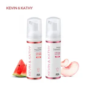 KEVIN&KATHY Betulo Polypeptide 2 Bottle Set with 1 White Peach and 1 Watermelon Flavor Foam Toothpaste Herbal Ingredients Deep Clean Stain Removal Fluoride-Free Travel-Friendly 60ml Natural Protection & Birch Extract