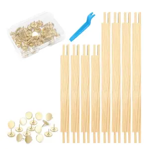 8 pieces wooden embroidery frame set with push pins and disassembly tools, DIY embroidery supplies, suitable for embroidery, cross stitch, and poke stitch projects