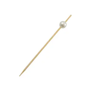212 MAIN 3.5 In. Bijou Bamboo Pick With White Pearl, Pack Of 2000, For Cocktails, Home & Festive Party Supplies