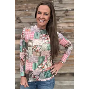 Mosaic Spring Mesh Top