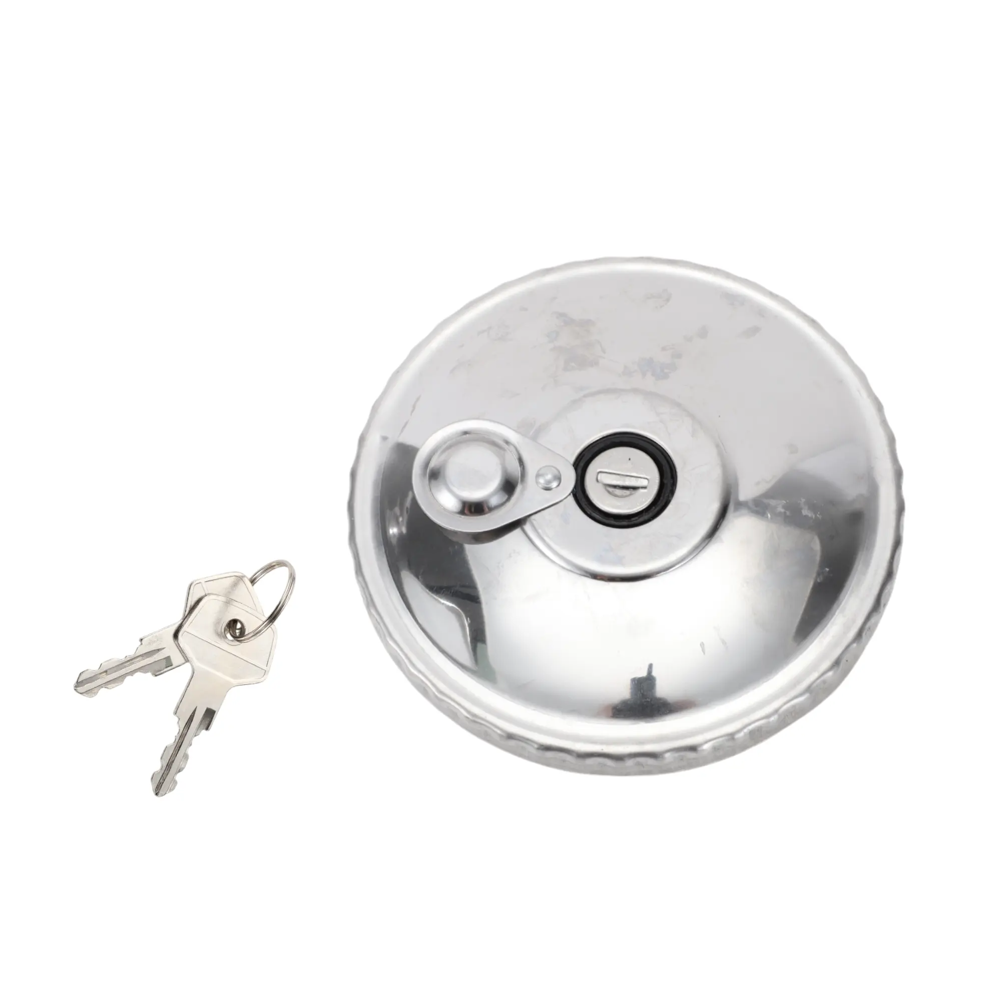 Truck Locking Gas Cap for Mercedes-Benz Locking Fuel Tank Cap with 2 Keys No.3024710130/0004711230 Silver Tone
