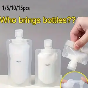 Portable Liquid Cosmetics Packaging Bags, Reusable Shampoo Squeeze Bottles, Standing Flip Caps, Travel-Friendly Empty Squeeze Pouches