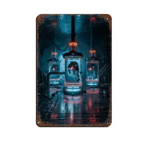 Vintage Metal Tin Signs Skiegraphic Mind Probe Metal Signs, Customize for Office, Business, Home, Workplace, Airbnb, Delivery Signs, Rust Free,Aluminum, Fade Resistant