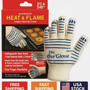 The 'Ove' Glove - Superior Heat & Flame Hand Protection 2 Pack with Non-Slip Feature, Heat Resistant Material & Durable Design