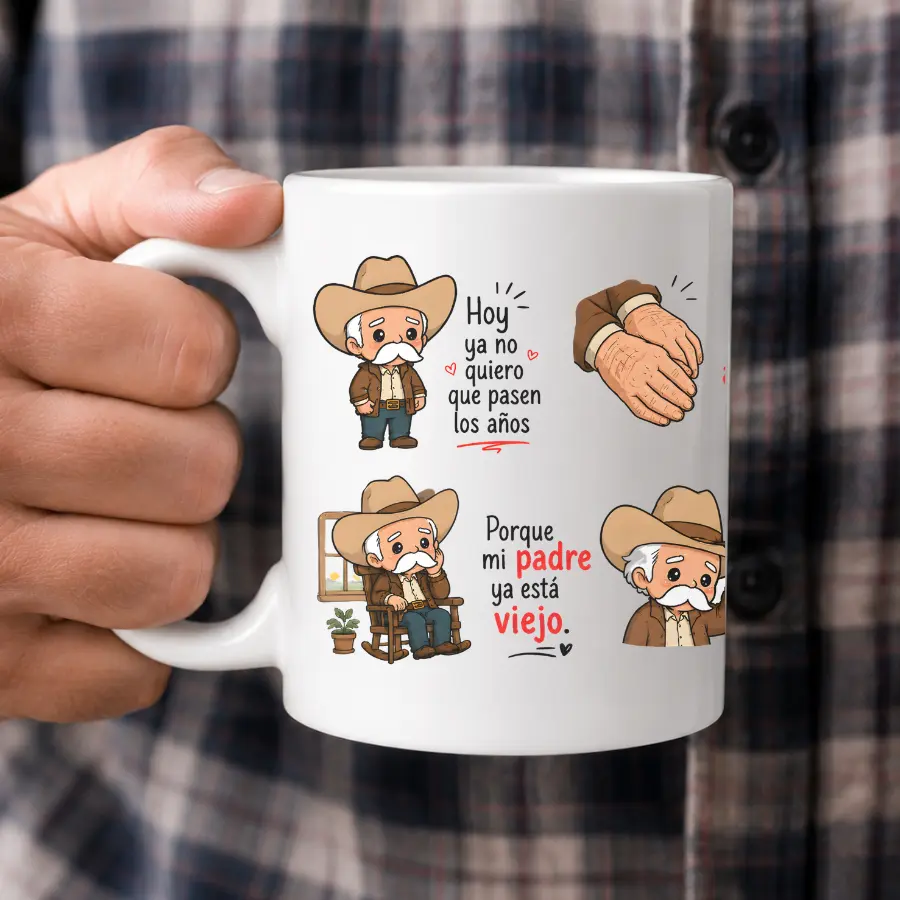 Father’s Day 2026 Mug Gift for Dad, Personalized Grandpa Coffee Mug, Emotional Cowboy Dad Cup, Regalo Para Papá, Día del Padre Gift, Custom Father’s Day Coffee Cup