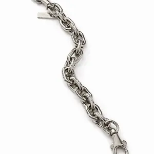 Elegant Silver Chain Bracelet with Interlocking Links for Men and Women