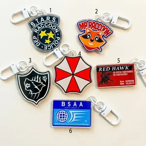 Resident Evil acrylic keychain, bag, backpack, gift, fan, zombies, Leon, STARS, video gamer, Lady Dimitrescu, Jill