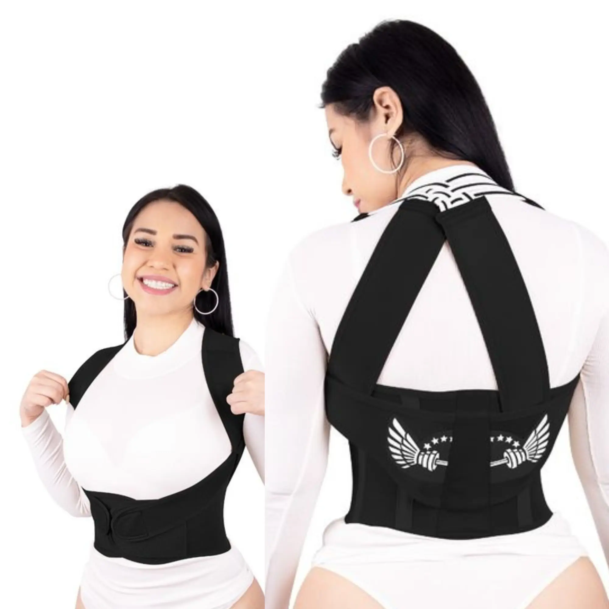 Moda King Peru Posture Corrector Vest Brace - Adjustable Back Support, Strong Compression Straps, Shoulder Pain Relief, Custom Fit, Back Health Solutions, Forward Head Posture Solution for Healthcare Use